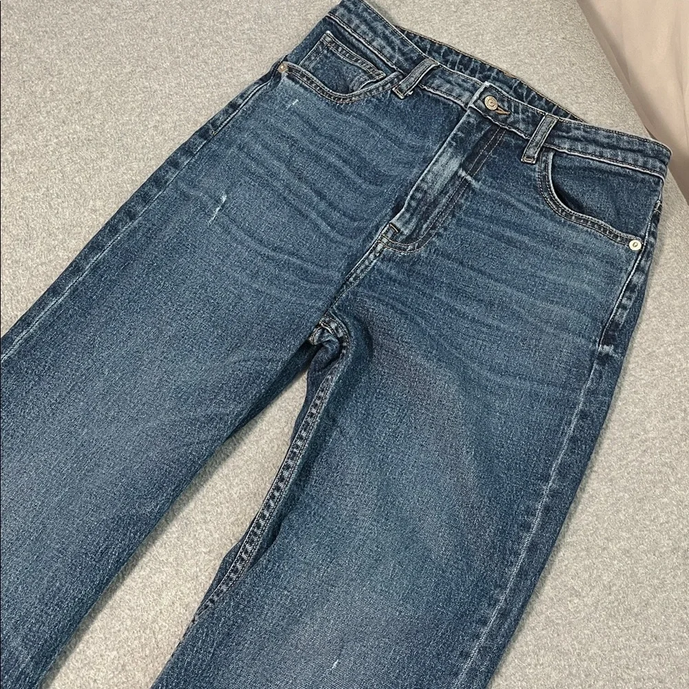 Highrise Bootcut Jeans Size 8 Mom Raw Hem Stretch Denim Boho